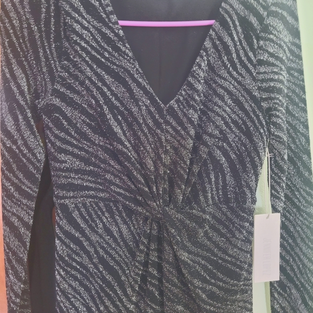 JLo XS Black Lame' Dress with Sparkles